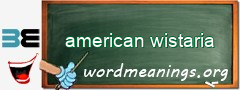 WordMeaning blackboard for american wistaria